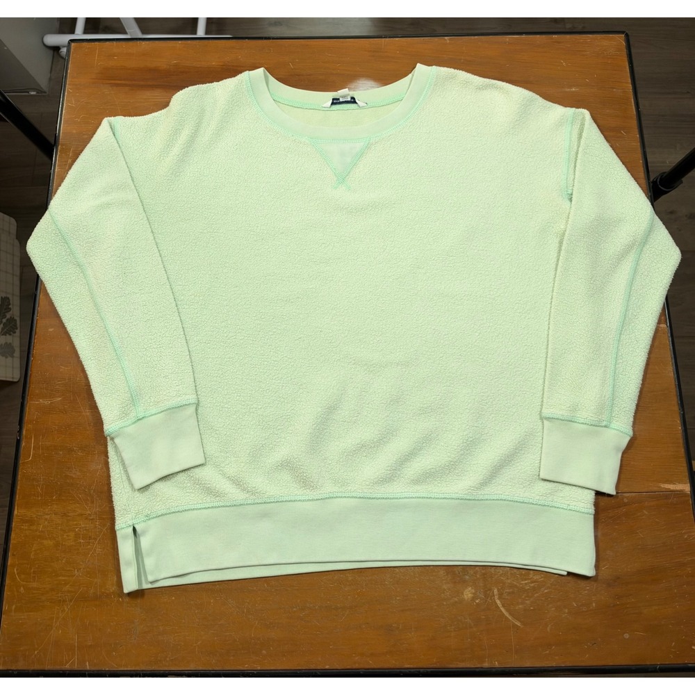 American Eagle Sweatshirt Women Medium Mint Green Excellent Textured Crewneck